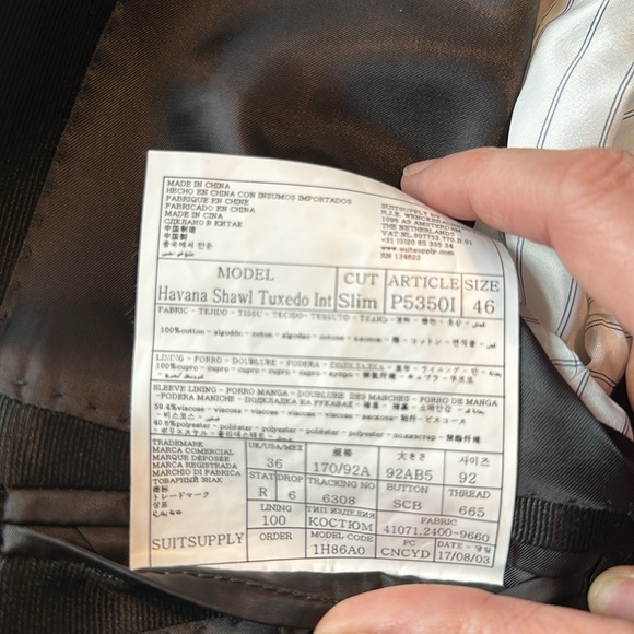 SuitSupply 3 piece unworn BNWT blue velvet tuxedo. - Picture 6 of 7